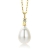 Miore Schmuck Damen 0.03 Ct Diamant Halskette mit Kettenanhänger Weiße Süßwasserperle und Diamant Brillant Kette aus Gelbgold 18 Karat / 750 Gold - 1