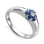 Miore Schmuck Damen 0.03 Ct Diamant Verlobugnsring mit Edelstein/Geburtsstein blauer Saphir und Diamant Brillant Ring aus Weißgold 18 Karat / 750 Gold - 1