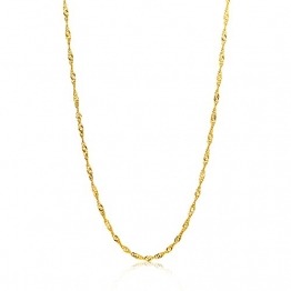 Orovi Damen Halskette 14 Karat (585) GelbGold Singapurkette Goldkette 1 mm breit 45cm lange - 1