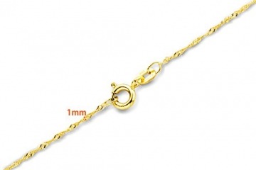 Orovi Damen Halskette 14 Karat (585) GelbGold Singapurkette Goldkette 1 mm breit 45cm lange - 4