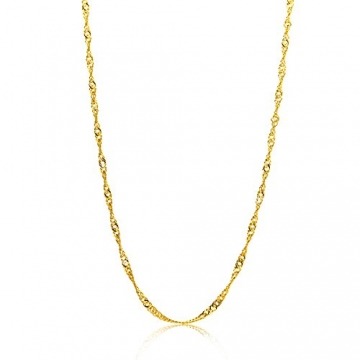 Orovi Damen Halskette 14 Karat (585) GelbGold Singapurkette Goldkette 1,2 mm breit 45cm lange - 1