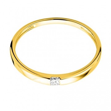 Orovi Damen Ring Gelbgold 0.06 Ct Solitär Diamant Verlobungsring 18 Karat (750) Gold und Diamant Brillant - 2