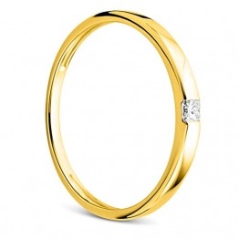 Orovi Damen Ring Gelbgold 0.06 Ct Solitär Diamant Verlobungsring 18 Karat (750) Gold und Diamant Brillant - 1