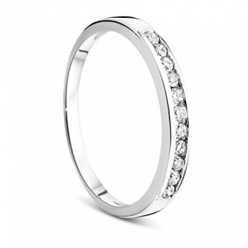 Orovi Damen-Ring Memoire Hochzeitsring Weißgold 14 Karat (585) Brillianten 0.20 carat Verlobungsring Diamantring - 1