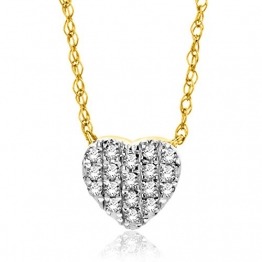 Orovi Kette - Halskette Damen Kette Gelbgold 18 Karat / 750 Gold mit Herz Diamant Brilliant 0,09 ct - 1