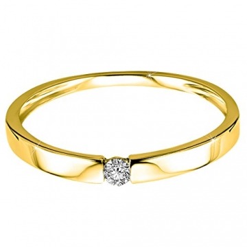 Orovi Ring für Damen Verlobungsring Gold Solitärring Diamantring 14 Karat (585) Brillanten 0.05crt GelbGold Ring mit Diamanten - 2