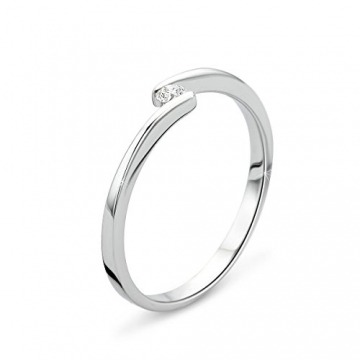 Orovi Ring für Damen Verlobungsring Gold Solitärring Diamantring 9 Karat (375) Brillanten 0.05crt Weißgold Ring mit Diamanten Ring Handgemacht in Italien - 3