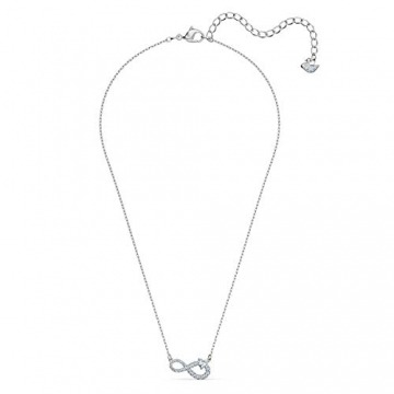 Swarovski Infinity Halskette, Rhodinierte Damenhalskette mit Unendlichkeits-Symbol, Herzmotiv und Funkelnden Swarovski Kristallen - 2