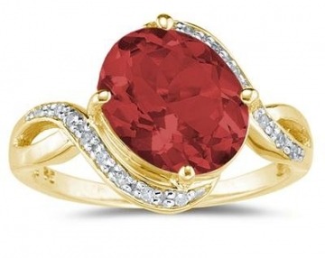 Szul - Gelbgold Oval Rund Red Diamant Granat - 1