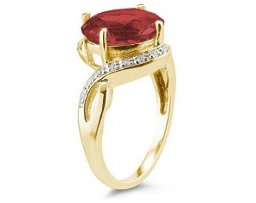 Szul - Gelbgold Oval Rund Red Diamant Granat - 2