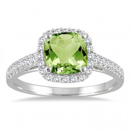 Szul - Weißgold Kissenschliff Rund Green Diamant Peridot - 1