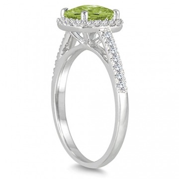 Szul - Weißgold Kissenschliff Rund Green Diamant Peridot - 2