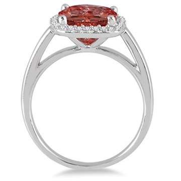 Szul - Weißgold Kissenschliff Rund Red Diamant Granat - 2