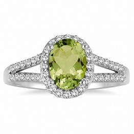 Szul - Weißgold Oval Rund Green Diamant Peridot - 1