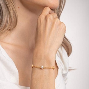 Thomas Sabo Damen Armband Perle mit Sternen Gold 925 Sterlingsilber, 750 Gelbgold Vergoldung A1978-445-14 - 2