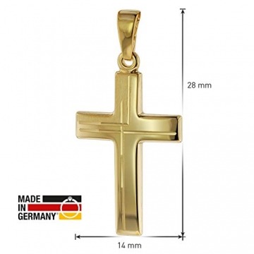 trendor Anhänger Kreuz 585 Gold (14 Karat) mit goldplattierter Kette 75125-50 50 cm - 6