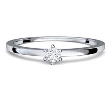 Verlobungsringe Weißgold Ring 585 Diamant Ring 0,05 Carat H/si **sehr gute Qualität** + inkl. Luxusetui + Diamantring solitär schmal dünn Echtschmuck Diamantring Weißgold 0,05 FF50WG585BRFA56 - 1