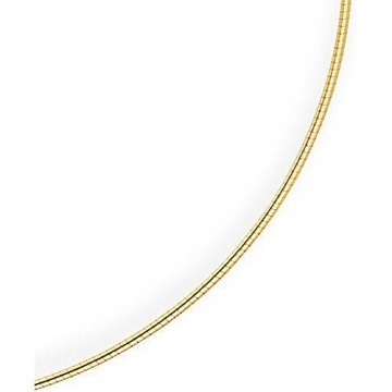 1,2mm Halsreif Omegareif Omegakette 585 Gold Gelbgold Goldkette 42cm Damen - 1