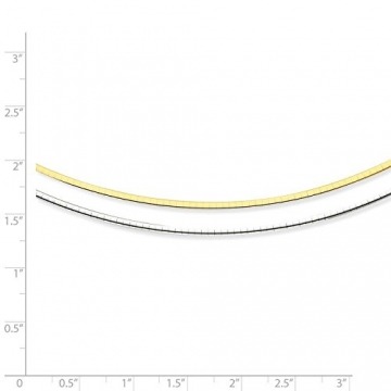 14 Karat / 585 Gold Beidseitig Zu Tragen Omega Halsreif Zweifarbig Weißgold Gelbgold 42 cm. Damen - 2