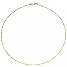 1,5mm Halsreif Reif Kette Collier 333 Gold Gelbgold Omegakette 45cm Damen - 1