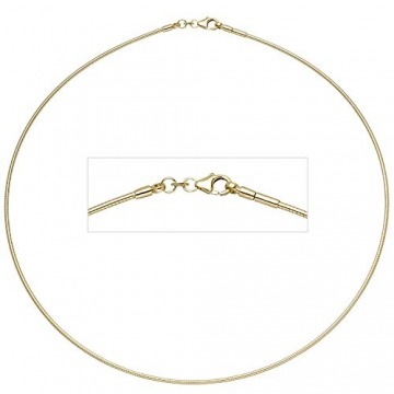 1,5mm Halsreif Reif Kette Collier 333 Gold Gelbgold Omegakette 45cm Damen - 2