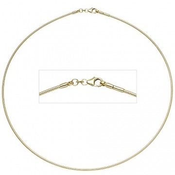 1,5mm Halsreif Reif Kette Collier 333 Gold Gelbgold Omegakette 45cm Damen - 2