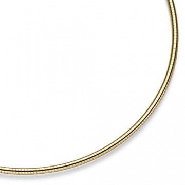 2,5mm Halsreif Omegareif rund Kette Halskette Collier aus 750 Gold Gelbgold 42cm - 1