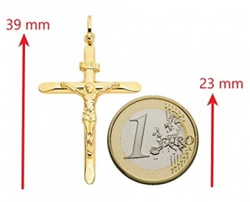 Anhänger Kreuz Mit Jesus 14 Karat 585 Gelbgold Unisex (39) - 3