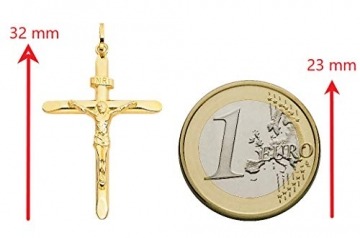 Anhänger Kreuz Mit Jesus 18 Karat 750 Gelbgold Unisex (32) - 3