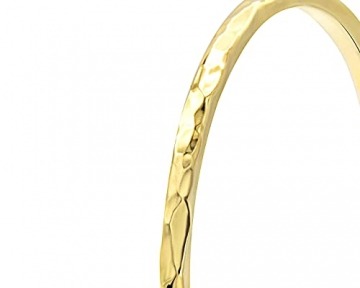 fajno | Goldring Damen gehämmert 750 Echtgold | Goldschmuck 18k Gold | Stapelring Vorsteckring minimalistisch, dünn | Geschenk für Sie - 2