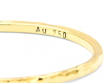 fajno | Goldring Damen gehämmert 750 Echtgold | Goldschmuck 18k Gold | Stapelring Vorsteckring minimalistisch, dünn | Geschenk für Sie - 3