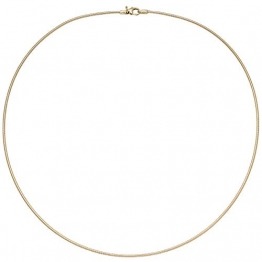 Jobo Damen Halsreif 585 Gelbgold 1,1 mm 50 cm Gold Kette Halskette Goldhalsreif Karabiner - 1