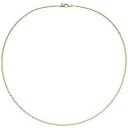 Jobo Damen Halsreif flexibel 585 Gelbgold 1,4 mm 45 cm Gold Kette Halskette Goldhalsreif - 1