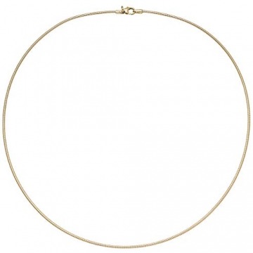 Jobo Damen Halsreif flexibel 585 Gelbgold 1,4 mm 45 cm Gold Kette Halskette Goldhalsreif - 1