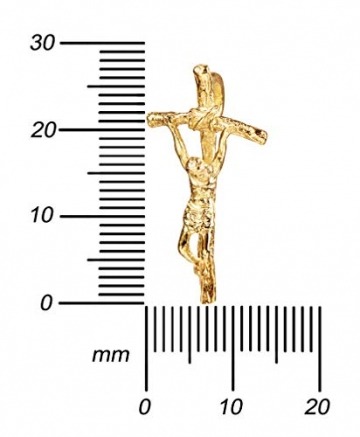 Kreuz-Anhänger Goldkreuz Jesus Christus für Damen, Herren und Kinder als Kettenanhänger 333 Gold 8 Karat mit Schmuck-Etui und Panzerkette - 3