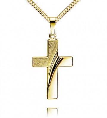 Kreuzkette Anhänger-Kreuz Goldkreuz für Damen, Herren und Kinder als Design Kettenanhänger 585 Gold 14 Karat Mit Kette Länge 60 cm - 2