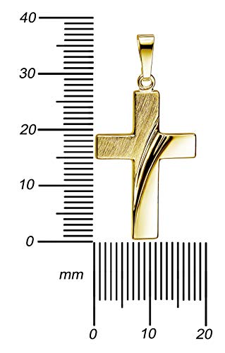 Kreuzkette Anhänger-Kreuz Goldkreuz für Damen, Herren und Kinder als Design Kettenanhänger 585 Gold 14 Karat Mit Kette Länge 60 cm - 3