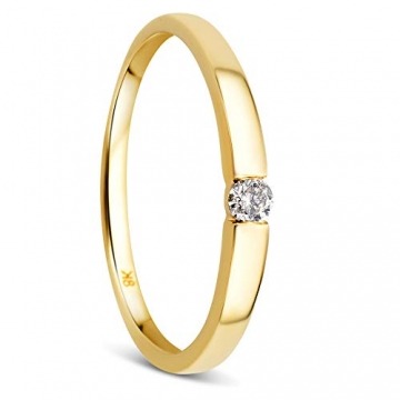 Orovi Damen Diamant Ring Gelbgold, Verlobungsring 8 Karat (333) Gold und Diamant Brillanten 0.05 Ct, Solitärring - 1