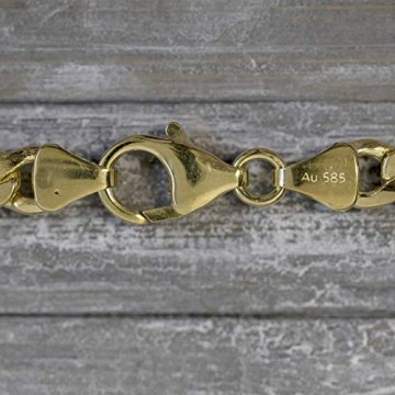 Goldkette, Figarokette hohl Bicolor Gelbgold / Weißgold 585 / 14 K, Länge 55 cm, Breite 5.7 mm, Gewicht ca. 13.4 g., NEU - 4