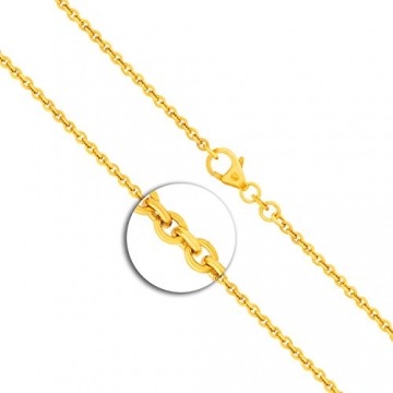 EDELIND 18 Karat / 750 Gold Kette Herren Damen Echtgold 2 mm, Ankerkette rund 18K aus Gelbgold, Goldkette mit Stempel, Halskette mit Karabinerverschluss, Länge 50 cm, Gewicht ca. 7 g, Made in Germany - 2