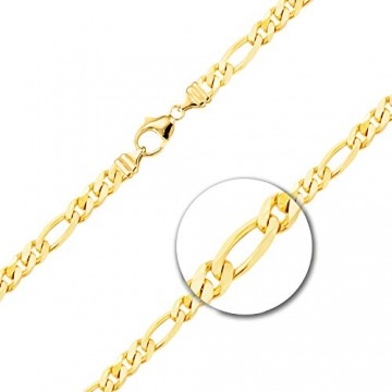 EDELIND Goldkette, Figarokette diamantiert Gelbgold 750/18 K, Länge 45 cm, Breite 5.3 mm, Gewicht ca. 37.4 g, NEU - 2