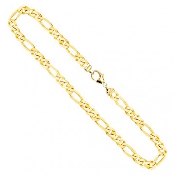 EDELIND Goldkette, Figarokette diamantiert Gelbgold 750/18 K, Länge 45 cm, Breite 5.3 mm, Gewicht ca. 37.4 g, NEU - 1