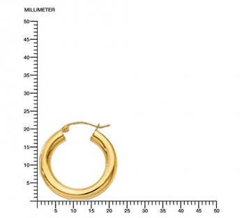 14 Karat 585 Gold Hochglanz Creolen Ohrringe Gelbgold (22 Millimeter) - 4