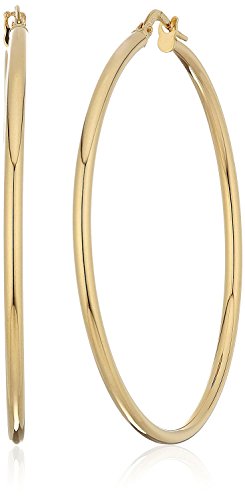 14 Karat 585 Gold Hochglanz Creolen Ohrringe Gelbgold - Breite 2 mm - Große Wählbar (34 Millimeter) - 2