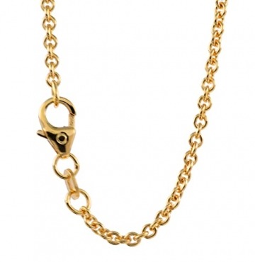2,0 mm 750-18 Karat Gold Halskette Ankerkette rund massiv hochwertige Goldkette, Kettenlänge:60 cm - 1