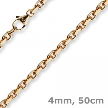 4mm Kette Collier Ankerkette Halskette aus 750 Gold Rotgold massiv 50cm - 2