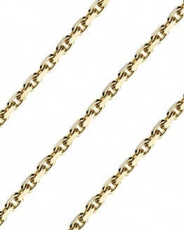 Ankerkette diamantiert massiv 14 Karat 585 Gelbgold 60cm lang und 1,8mm breit - 1