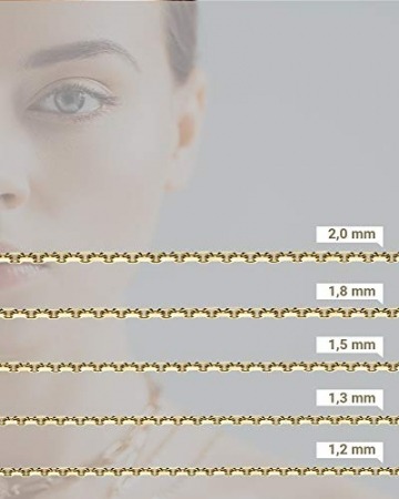 Ankerkette diamantiert massiv 14 Karat 585 Gelbgold 60cm lang und 1,8mm breit - 4
