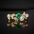 Beydodo Partnerringe 750 Blatt mit Perle Oval Smaragd 0.4ct Gold Ringe Verlobungsring Diamant Gr.54 (17.2) - 2