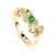 Beydodo Partnerringe 750 Blatt mit Tsavorite und Diamond Gold Ringe Verlobungsring 56 (17.8) - 1